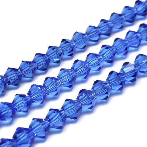 6mm crystal bicone beads sapphire — faceted for jewelry making and beadwork