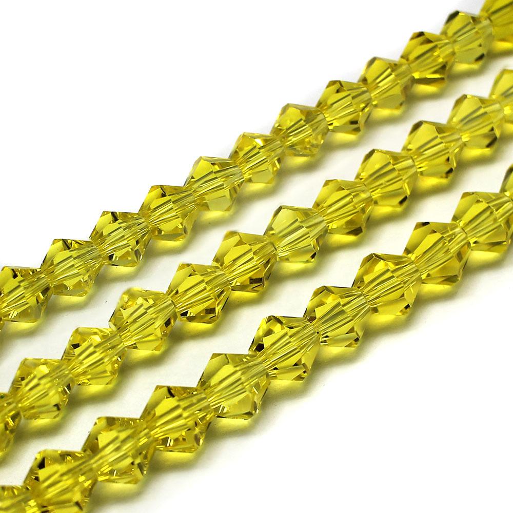 Premium Crystal 6mm Bicone Beads - Yellow