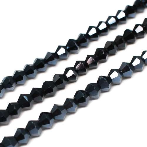 4mm crystal bicone beads hematite — faceted for jewelry making and beadwork