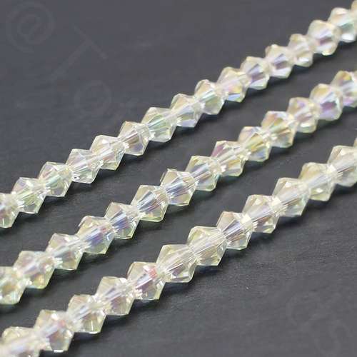 4mm crystal bicone beads lemon chiffon — faceted for jewelry making and beadwork