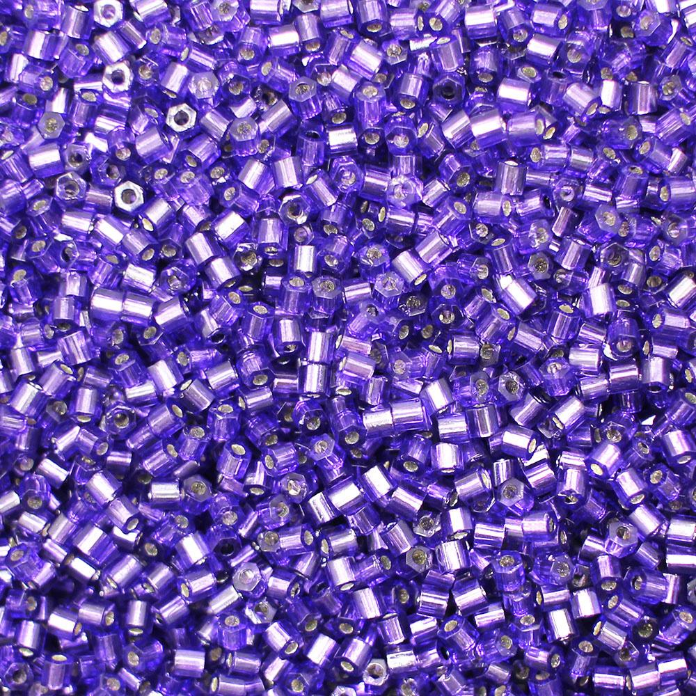 Toho Size 11 Hex Seed Beads 10g - Silver Lined Purple