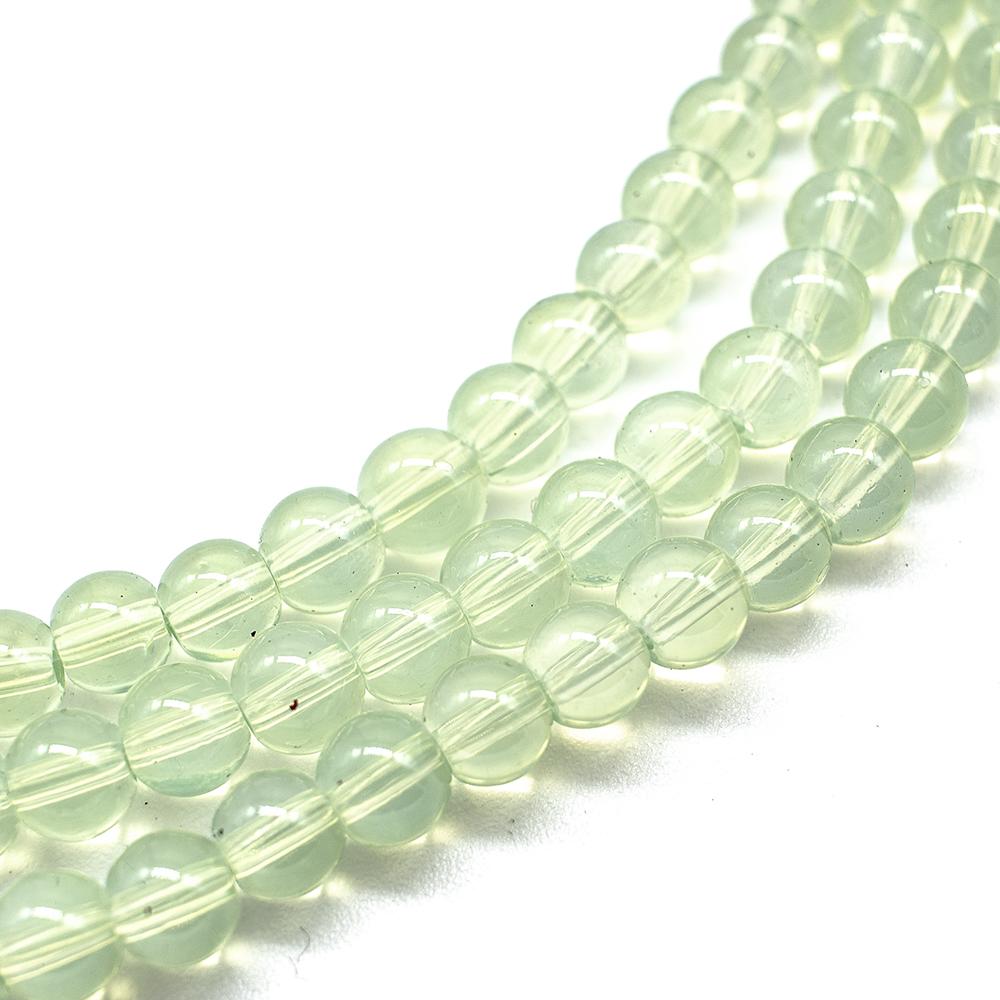 Milky Glass Beads 6mm - Opal Lime