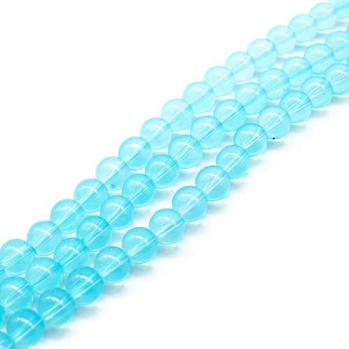 Milky Glass Beads 8mm - Opal Turquoise