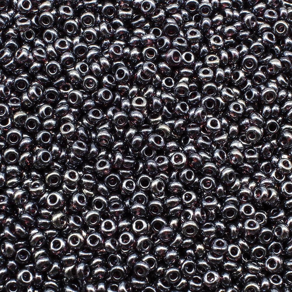 FGB Seed Beads Size 12 Trans Silver Merlot - 50g