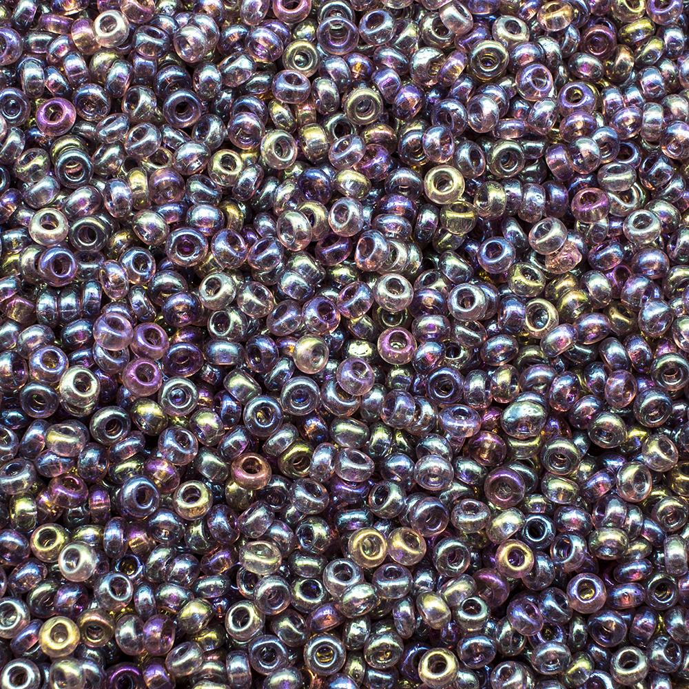 FGB Seed Beads Size 12 Trans Rainbow Heather Hue - 50g