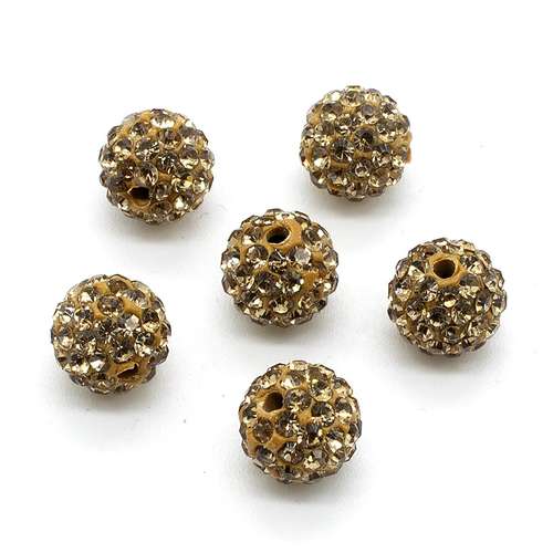 Shamballa Bead 10mm Round - Topaz 1pc