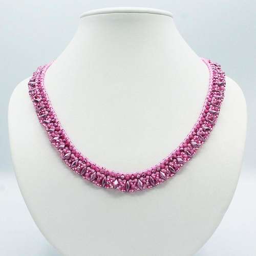 Athena GemDuo Necklace pink orchid necklace making kit — DIY set with beads and instructions for creating handmade jewelry
