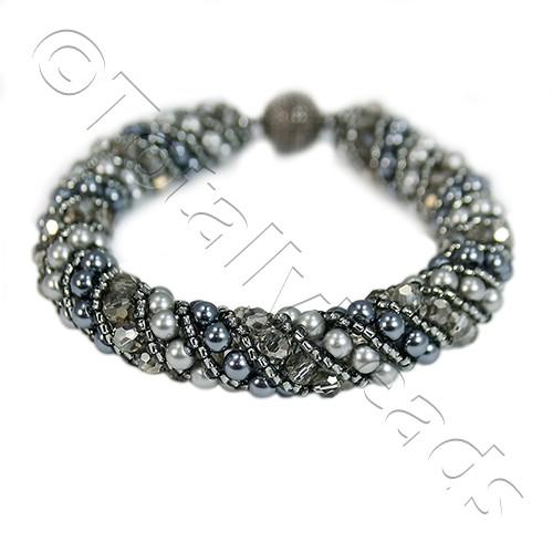 Russian Spiral 2 Necklace Bracelet Bundle - Silver Cloud