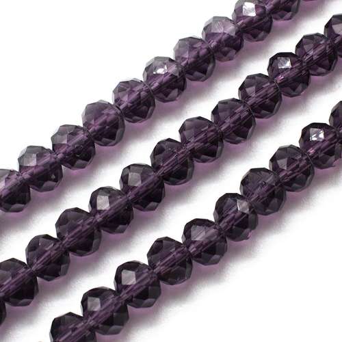 6mm crystal beads purple, pack of 100 — faceted for jewelry making and beadwork