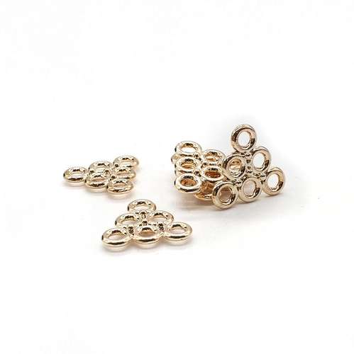 Triangle Metal 6 Ring Connector 14mm - Rose Gold 20pcs