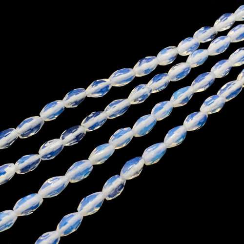 Opal White Extra Small Facet Rice - 6mm