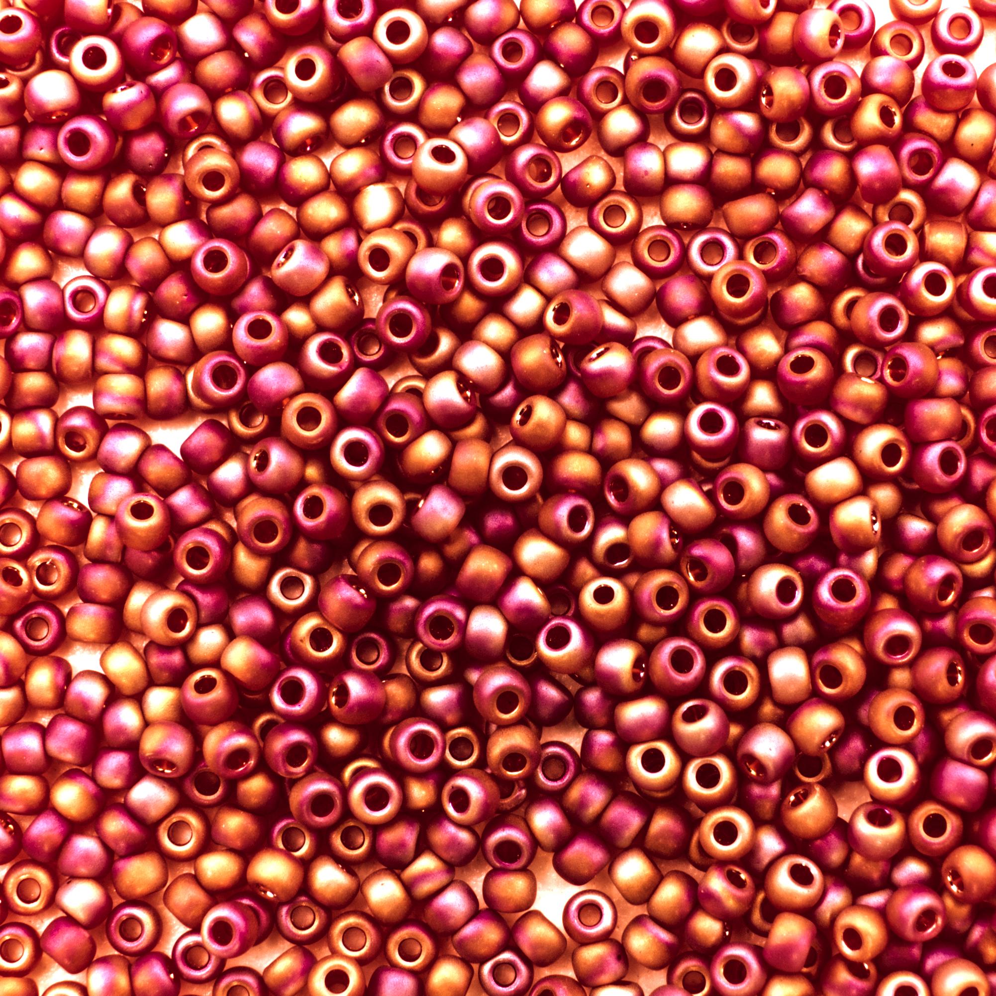 Toho Size 11 Seed Beads 10g - Trans Rainbow Siam Ruby