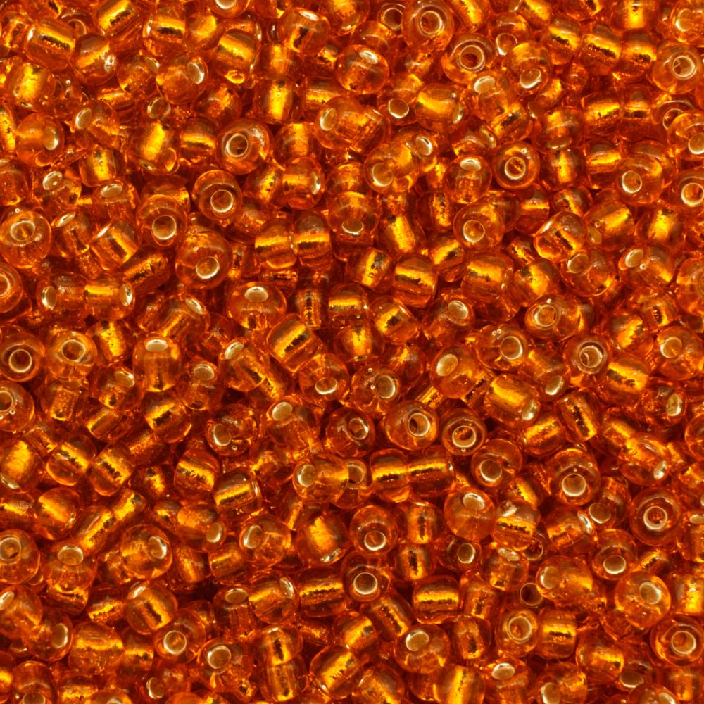 FGB Seed Bead Size 8 - Silver Lined Tangerine 50g