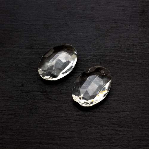 Glass Clear Medium Oval 25x18mm