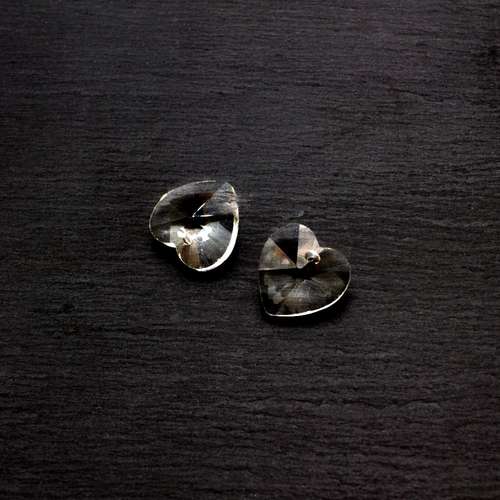 Glass Clear Small Heart 14mm