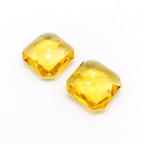 Glass Yellow Large Square 23mm