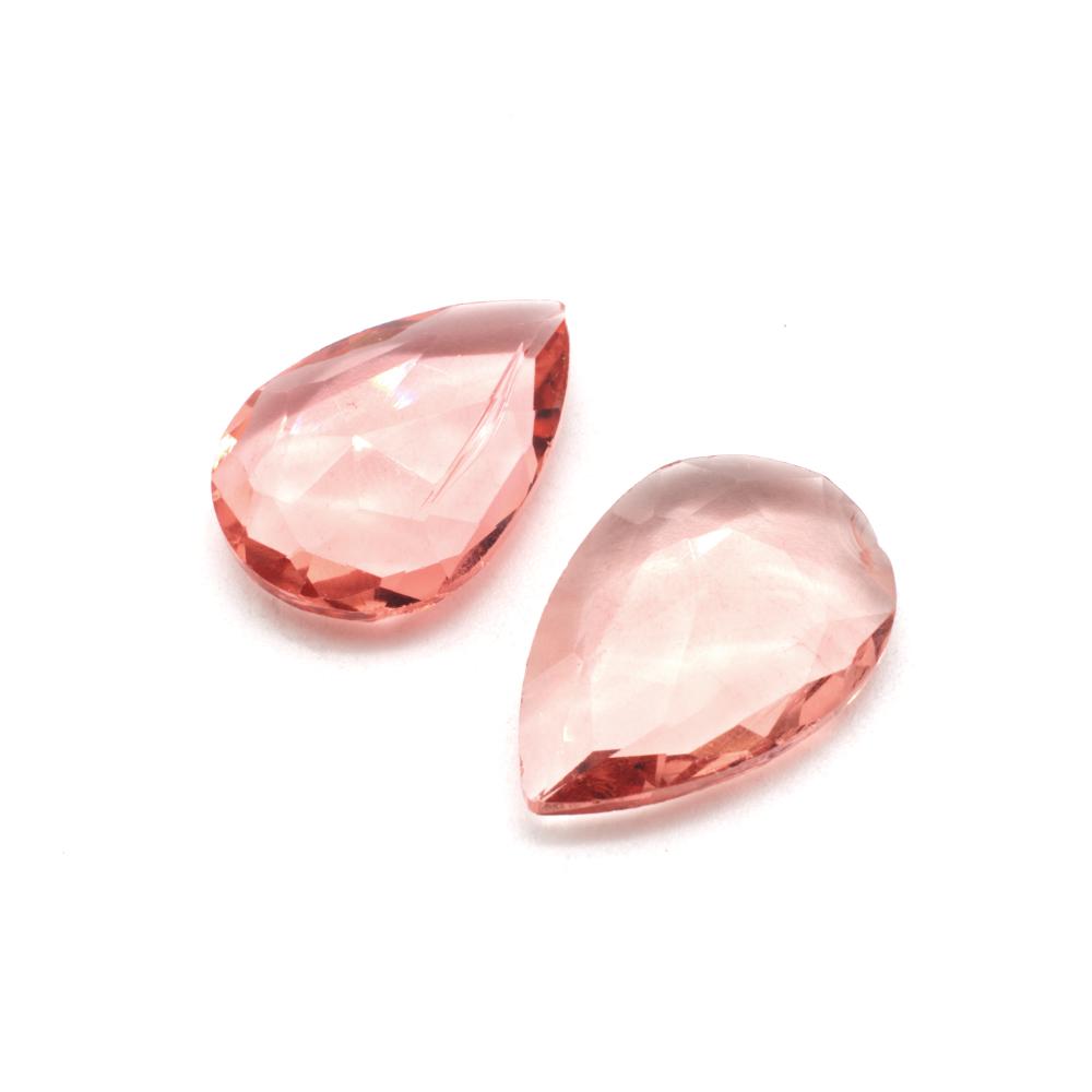 Glass Peach Large Drop 29x20mm