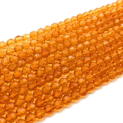 Faceted Glass Round 6mm Beads 10 Strings Topaz