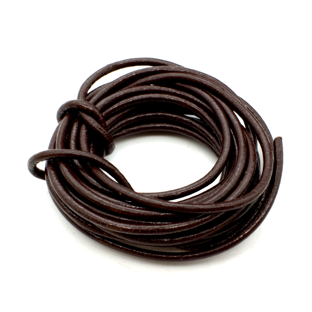 Leather Cord 2mm - Brown 1m length