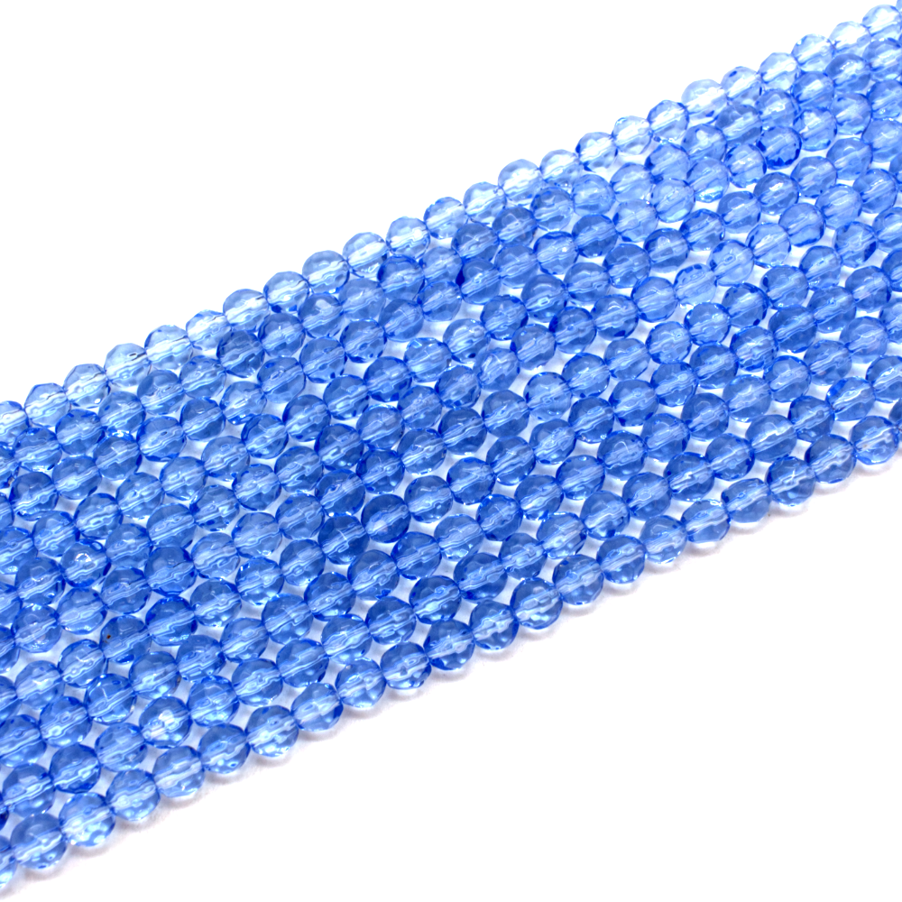 Faceted Glass Round 5mm Beads 10 Strings Blue