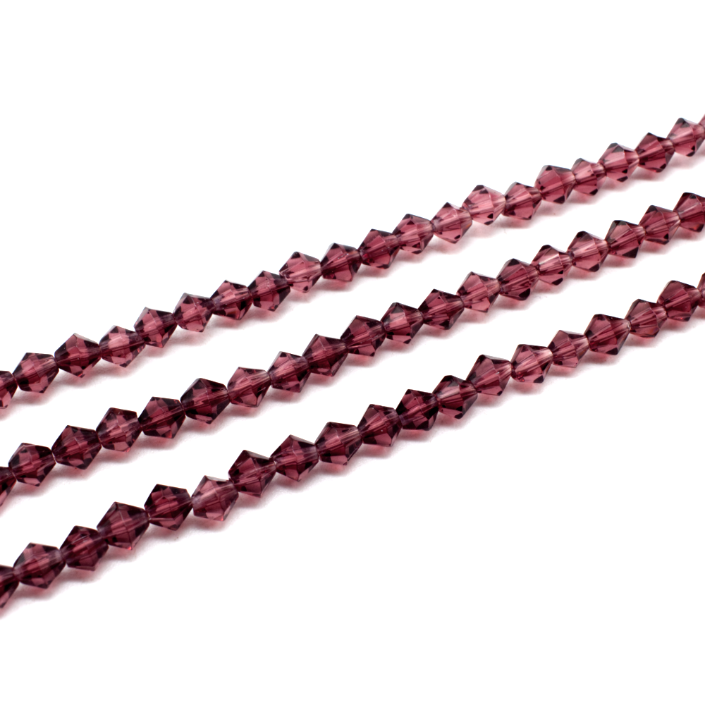 Glass Bicone beads 6mm - Amethyst