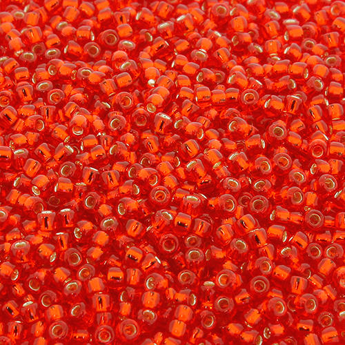 Toho Size 11 Seed Beads 10g - Silver Lined Siam Ruby