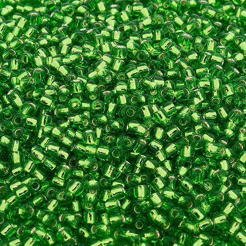 Toho Size 11 Seed Beads 10g - Silver Lined Peridot