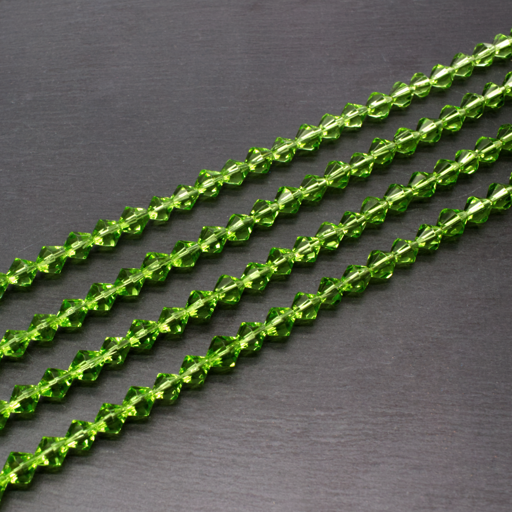 Glass Bicone beads 6mm - Lime Green