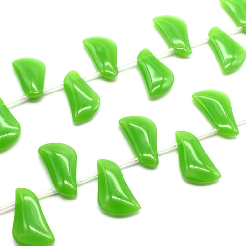Glass Smooth S Shape 35x13mm - Opaque Green