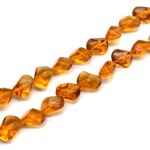 Glass Facet Nugget 17x12mm - Amber