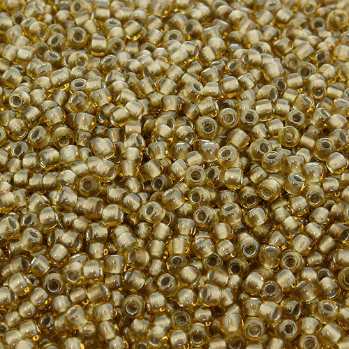 Toho Size 11 Seed Beads 10g - Silver Lined Pale Amber