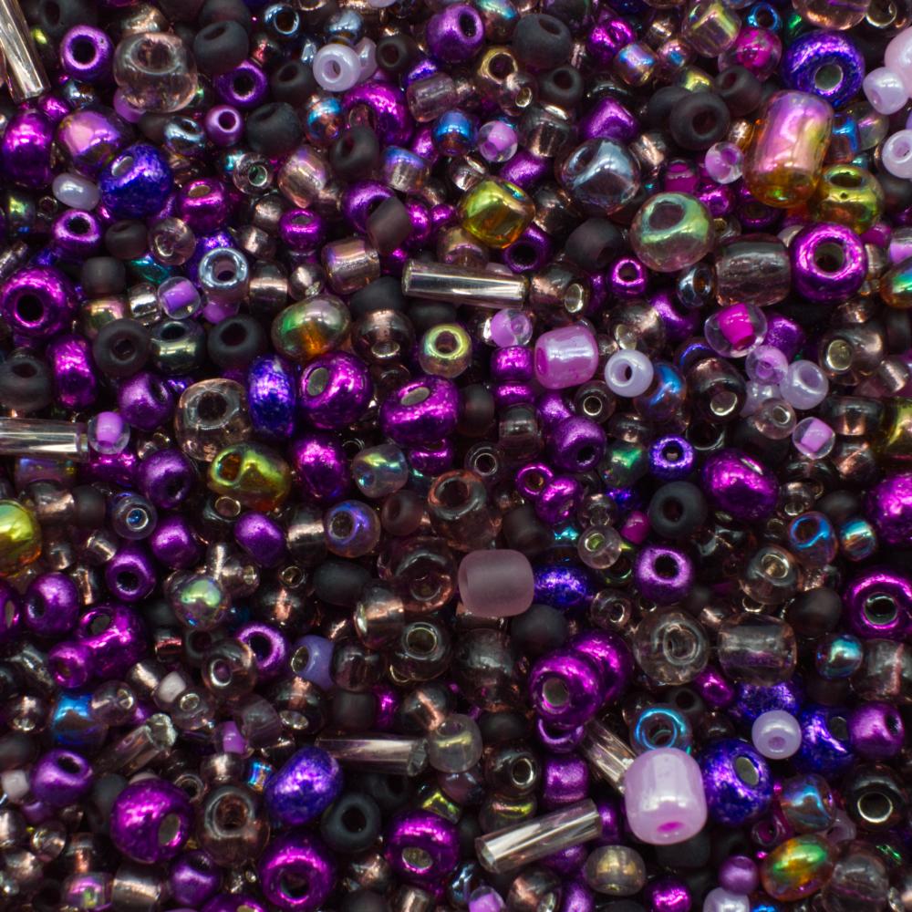 Seed Beads Mixes  Purple 100g