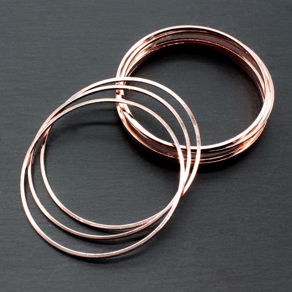 Spacer Rings 40mm Rose Gold Plated - 10pcs