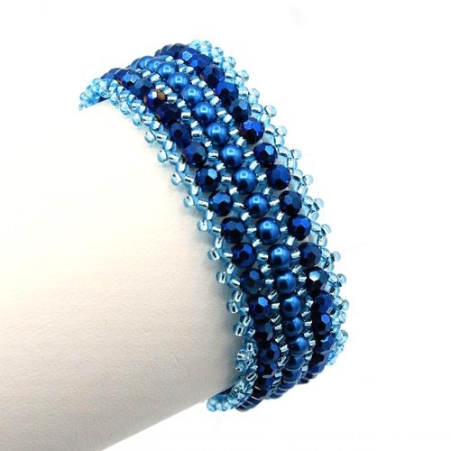 Cynthia Bracelet Makes 2 electric azure bracelet making kit — DIY set with beads and instructions for creating handmade jewelry