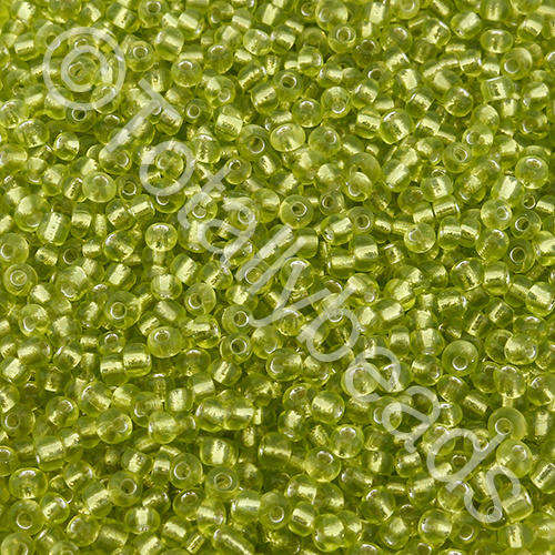 Seed Beads Silver Lined  Lime Green - Size 11 100g