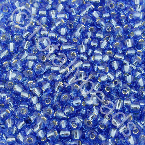 Seed Beads Silver Lined  Blue - Size 8 100g