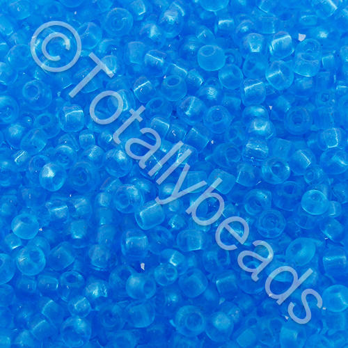 Seed Beads Transparent  Turquoise - Size 8 100g