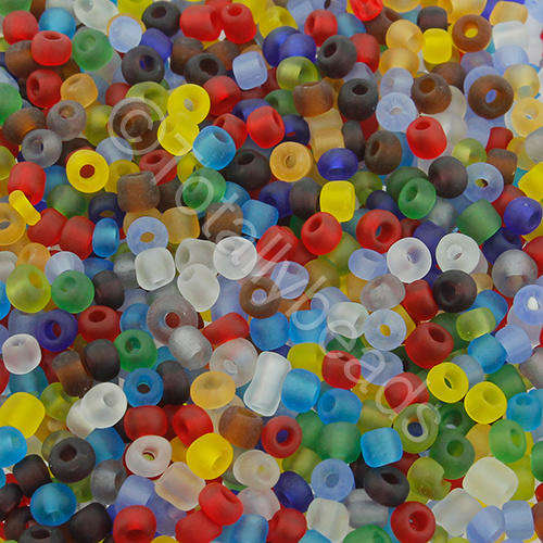 Seed Beads Transparent Frosted  Mixed - Size 8 100g