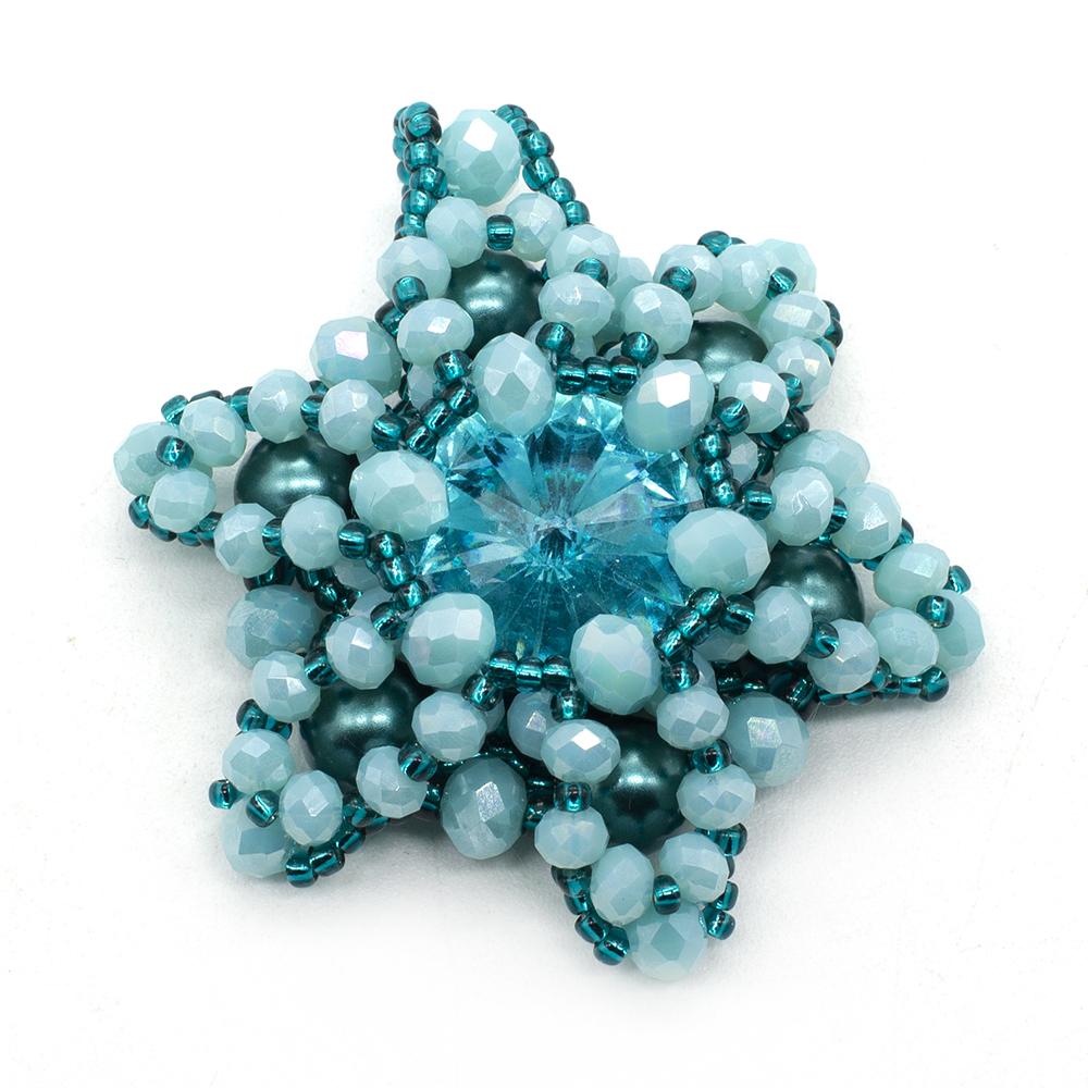 Star Pendant Makes 2 - Aqua