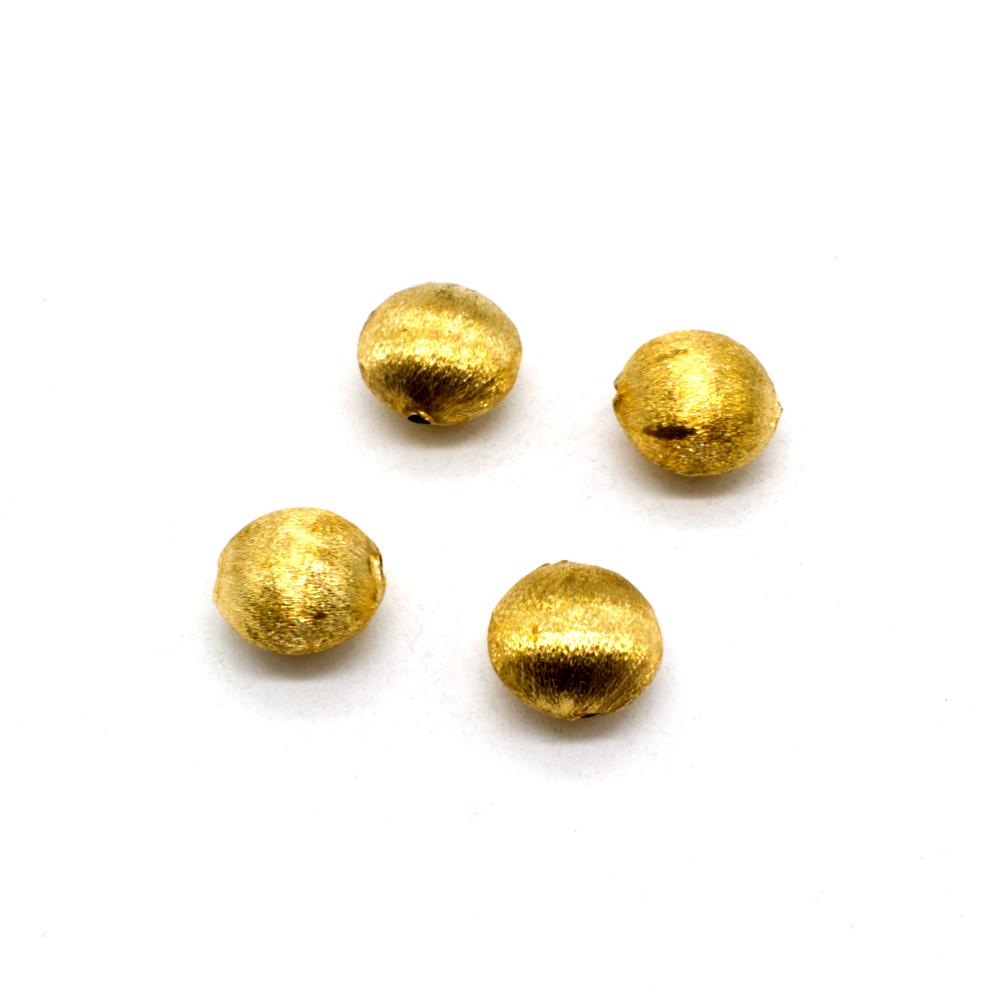 13mm Brushed Metal Gold Disc 4pc