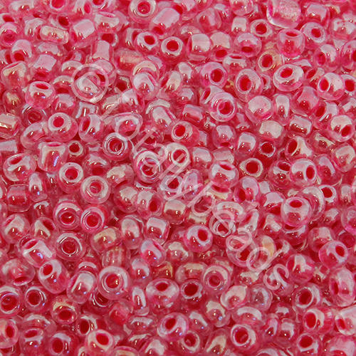 Seed Beads Colour Lined Luster  Red - Size 8