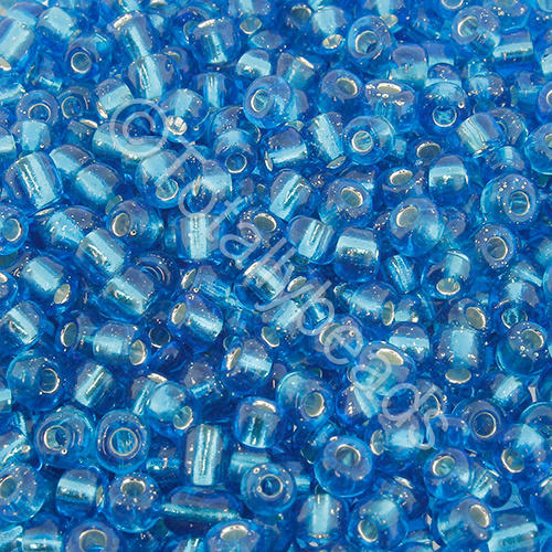 Seed Beads Silver Lined  Turquoise - Size 6 100g