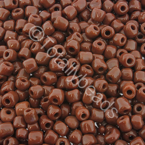 Seed Beads Opaque  Brown - Size 6 100g