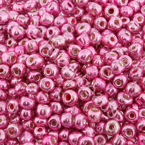 Seed Beads Metallic  Pink - Size 6 100g