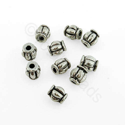 Antique Silver Bead - 6x5 Barrel 30pcs