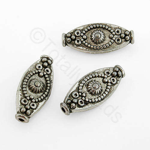 Antique Silver Bead - Square Oval 4pcs