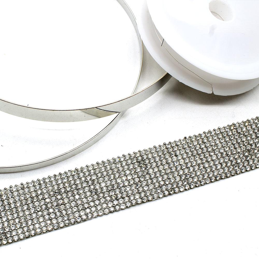 Crystal Ribbon Hair Band Kit crystal jewelry making kit — DIY set with beads and instructions for creating handmade jewelry