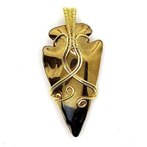 Flint Arrow Pendant champagne gold jewelry making kit — DIY set with beads and instructions for creating handmade jewelry