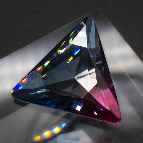 Crystal Triangle Cabochons 30mm - Pink Aqua