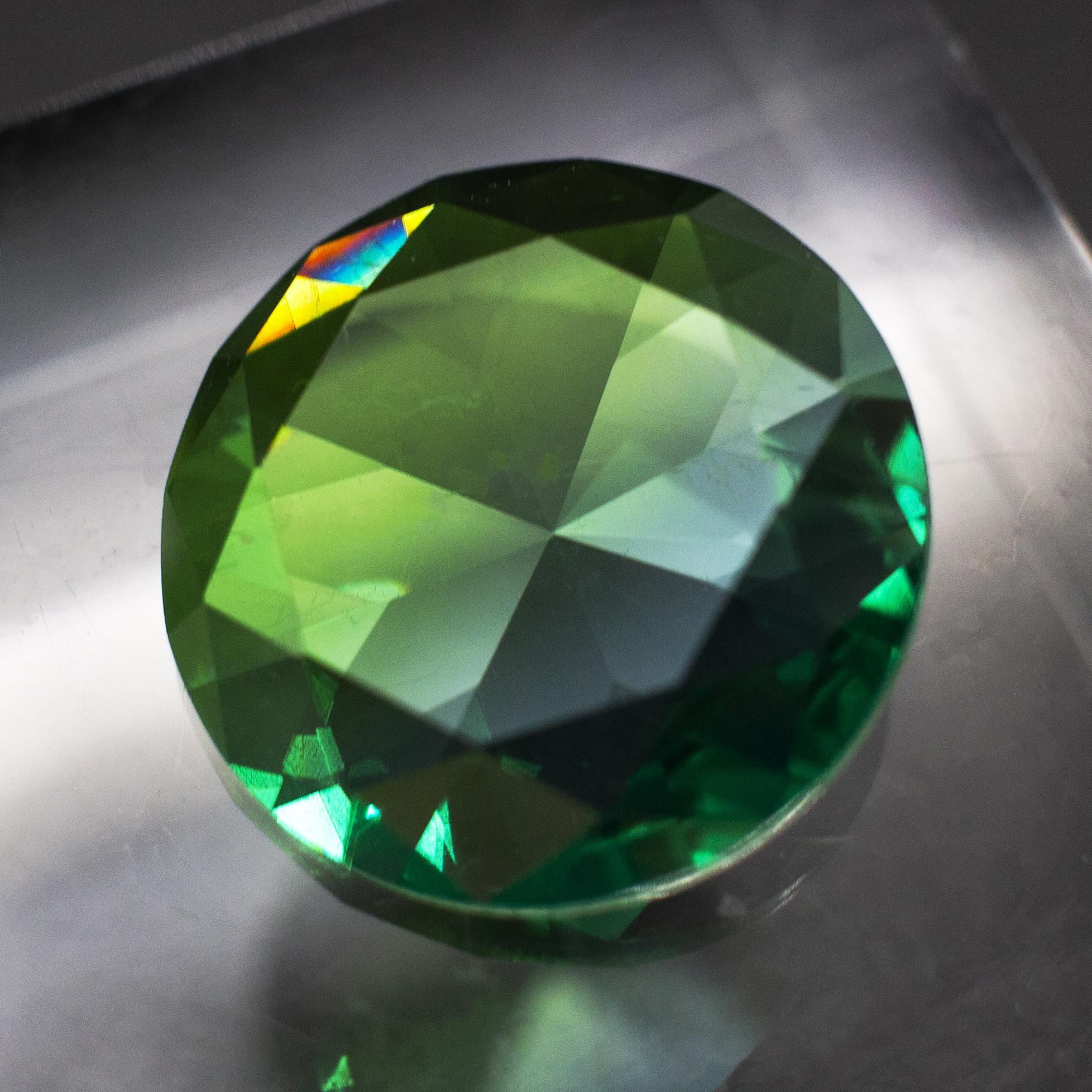 Crystal Round Cabochons 25mm - Aqua Green
